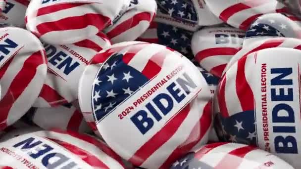 Washington Usa 2023 2024 Presidential Election Biden Animation Botones Campaña — Vídeo de stock