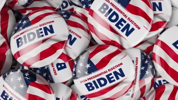 ワシントンDc 2023 2024 アメリカ大統領選挙バイデン3DアニメーションPotusキャンペーンボタン トップビュートラックショット — ストック動画