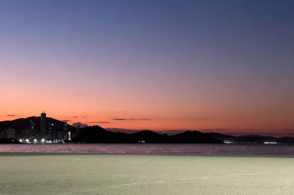 Beautiful Beach Sunset Balnerio Cambori Skyline Santa Catarina Brasilien — Stockfoto