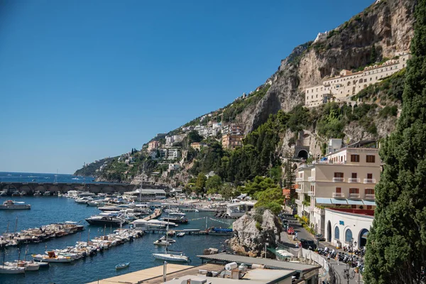 Beautiful View Amalfi Coast Italian Summer Resort Shores Tyrrhenian Sea — Stock Photo, Image