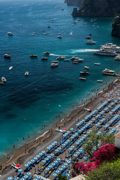 Comfortable Rest Sunbeds South Italy Positano — Stock Photo, Image