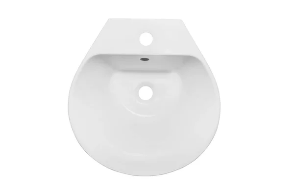 Modernes Rundes Weißes Keramikwaschbecken Waschbecken Für Zwei Personen Für Das — Stockfoto