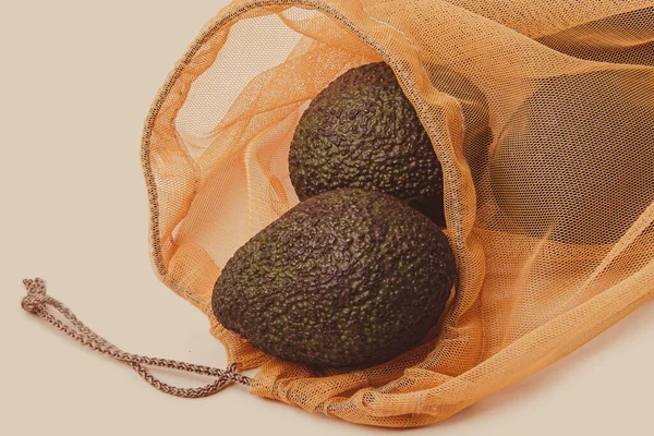 Återanvändbara Påsar För Att Köpa Grönsaker Och Frukt Påsar Med — Stockfoto