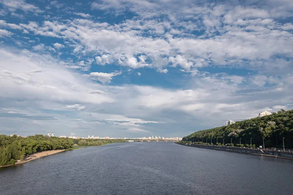 Vista Las Laderas Del Dniéper Orilla Izquierda Kiev Desde Puente — Foto de Stock