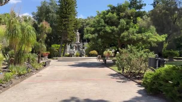 Botanisk Trädgård Nära Sommarresidenset Palatset Neapolitan Kings Staden Portici Italien — Stockvideo