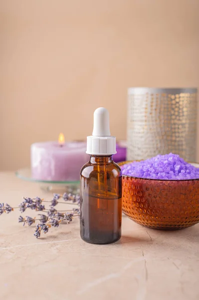 Serum Face Hair Care Lavender Extract Aromatherapy Spa Relaxation — Stock Photo, Image