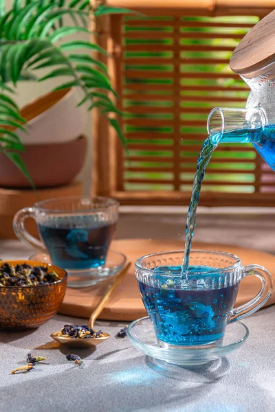 Anchan Thai Blue Tea Natural Antidepressant Calms Normalizes Nevus System — Stock Photo, Image