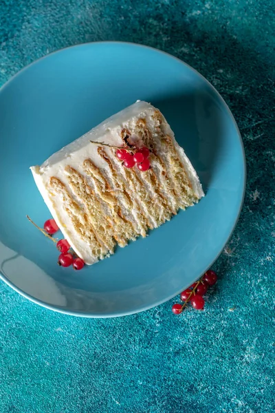 Kuchen Ein Stück Leckerer Und Schöner Kuchen Hochwertiges Foto Stockfoto