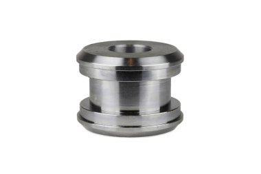 Hydraulic piston head, part of cylinder, isolated on white