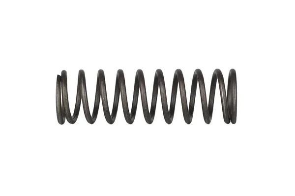 Industrial Black Metal Hardened Spring Isolated White — 스톡 사진