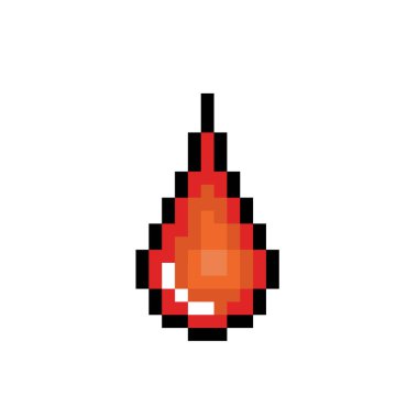 Drop of blood, Pixel-art, vector illustration