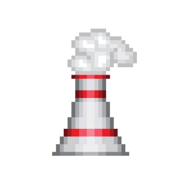 Pixel smokestack, vector illustration, energy theme