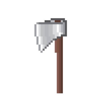 Pixel icon of axe, vector illustration