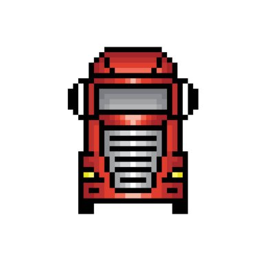 Automotive truck car vector illustration, pixel look icon - Vector