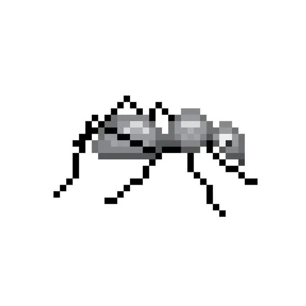 Pixel Ant Vector Illustration Insect — Vettoriale Stock