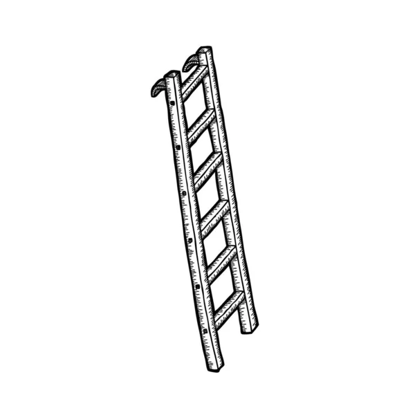 Hand Drawn Wood Ladder Vector Illustration — Vettoriale Stock