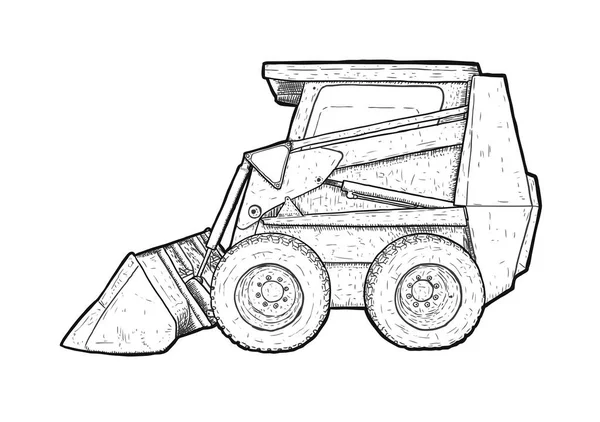 Hand Drawn Excavator Vector Illustration — Vector de stock