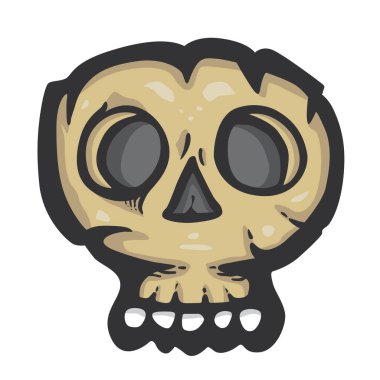 Painted skull, symbol of death, vector illustation