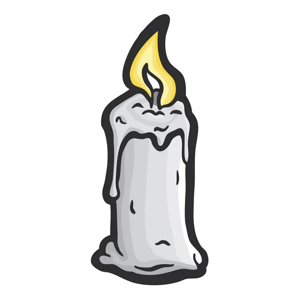 Hand Drawn Cartoon Burning Candles — Vettoriale Stock
