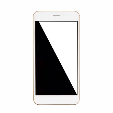 beyaz arkaplanda izole edilmiş akıllı bir telefon