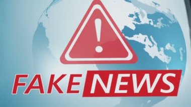 TV ekranında sahte haberler. Yayın, trolleme, yanlış bilgi, aldatmaca, propaganda, bilgi ve yanlış bilgilendirme.