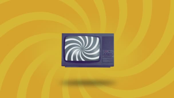 Гіпнотична Спіраль Екрані Телевізора Концепція Впливу Засобів Масової Інформації Людей — стокове відео