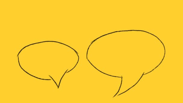 Sarı Arkaplanda Konuşma Baloncukları Olan Çizimi Canlandırılmış Metin Sss — Stok video