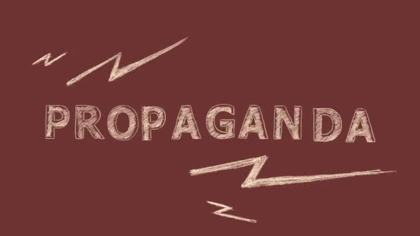 Слово Propaganda Написано Червоному Тлі Інформаційно Дезінформаційна Концепція Фальшиві Новини — стокове відео