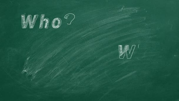 Six Most Common Questions Who What Why How Question Mark — Vídeos de Stock