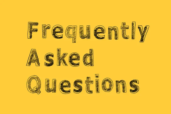 Hand Drawing Text Faq Yellow Background — Foto Stock