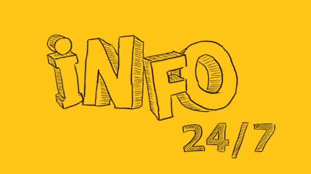 让Info 7画在黄色背景上 信息中心 信息支持 客户支持 Faq概念 无缝线环路视频 — 图库视频影像