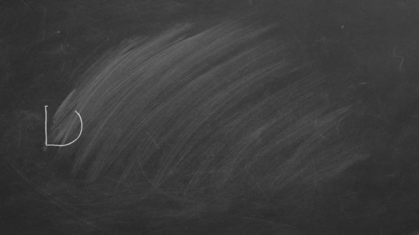 Lettering Denmark Drawn Chalk Blackboard Hand Drawn Animation — Vídeo de stock