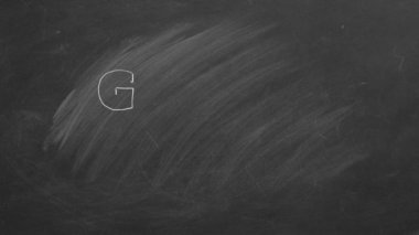 Lettering Great Britain drawn with chalk on a blackboard. Hand drawn animation.