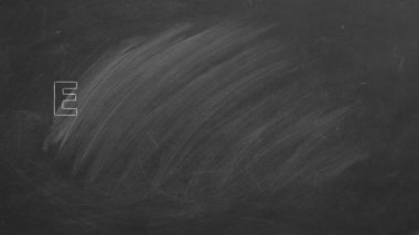 Lettering European Union drawn with chalk on a blackboard. Hand drawn animation.