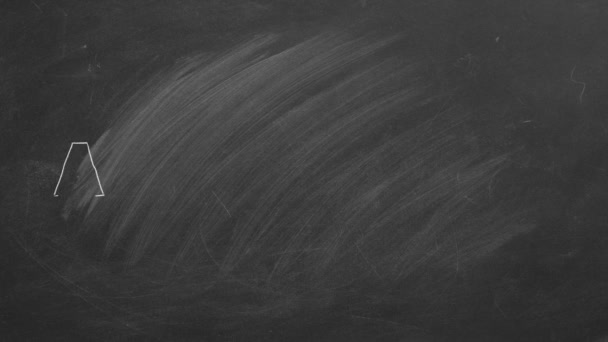 Lettering Australia Drawn Chalk Blackboard Hand Drawn Animation — Stok video