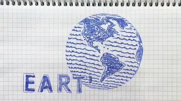 Animowany Rysunek Kuli Która Obraca Się Napis Earth Day Stworzony — Wideo stockowe