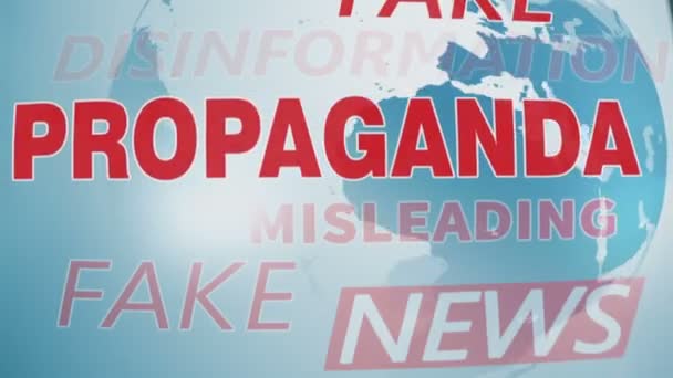 Noticias Falsas Pantalla Difusión Información Falsa Engaño Propaganda Lavado Cerebro — Vídeo de stock