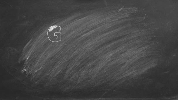 黑色黑板上手绘的题词 Grade School — 图库视频影像
