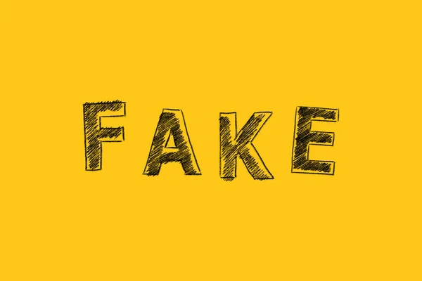 Palabra Falta Escrita Tiza Sobre Amarillo Concepto Información Desinformación Falsas —  Fotos de Stock