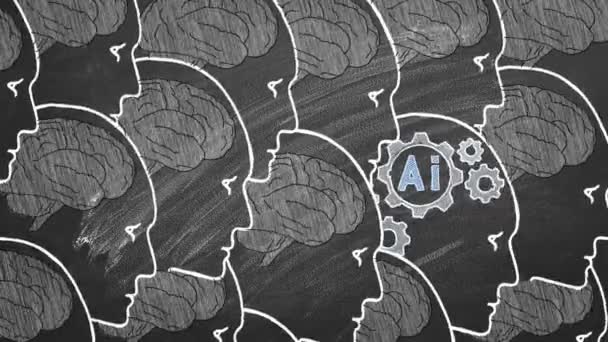 Искусственный Интеллект Заменяет Человеческие Роли Машины Легко Берут Себя Когнитивные — стоковое видео