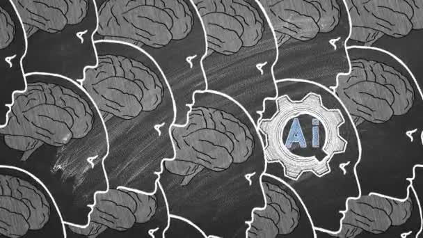 Künstliche Intelligenz Ersetzt Menschliche Rollen Maschinen Übernehmen Leicht Kognitive Funktionen — Stockvideo