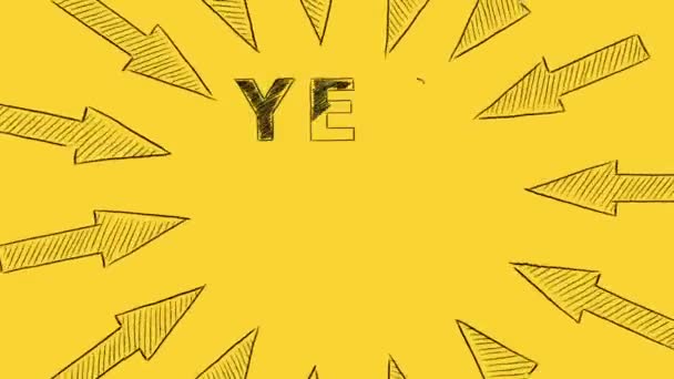 Yes Can Lettering Yellow Background Konsep Ketabahan Ketekunan Motivasi Menentukan — Stok Video