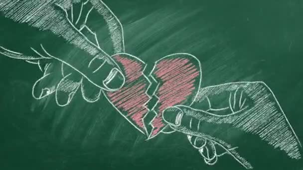 Kalbi Kırık Erkek Kadın Elleri Kadınlar Erkekler Arasındaki Anlaşmazlık Aşk — Stok video