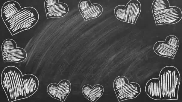 Frontière Cardiaque Pour Saint Valentin Février Illustration Dessinée Main Sur — Video
