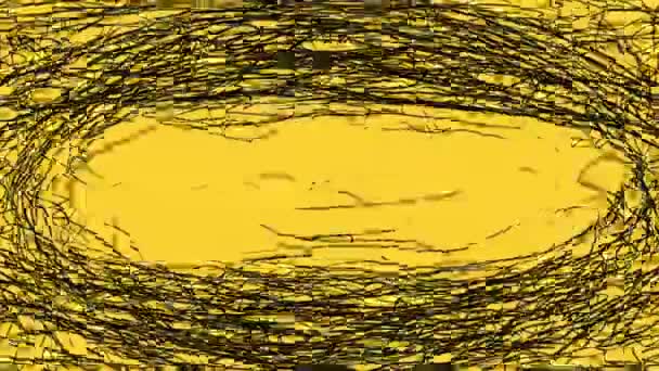 내부에 공간이있는 스레드의 타원형 혼란스럽게 연결된 노란색에 손으로 스타일 방향의 — 비디오