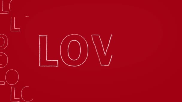 Yazısıyla Yazılmış Sevgililer Günü Şablonu Metin Aşkı Ile Canlandırılmış Arkaplan — Stok video