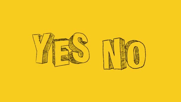 Ναι Όχι Χειροποίητη Απεικόνιση Κίτρινο Φόντο Επιλέγοντας Μεταξύ Ναι Όχι Πλάνα Αρχείου
