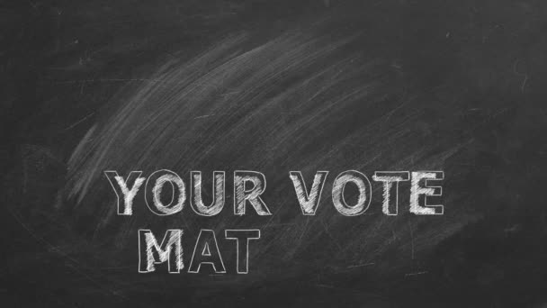 당신의 투표는 중요합니다 블랙보드에 글쓰기 2024년 대통령 미국의 선거일 — 비디오