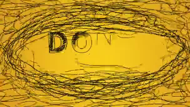 写了字母Dont Panic 并画出了混乱的线条 恐慌发作的概念 — 图库视频影像