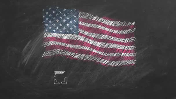 Handskrivet Ord Röst Med Amerikansk Flagga Tavlan Rösta Amerikanska Val — Stockvideo